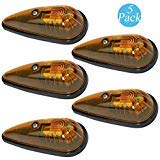 Kaper Teardrop Amber Roof Light Truck Cab Clearance Marker Light Turn Signal Light Complete (5)