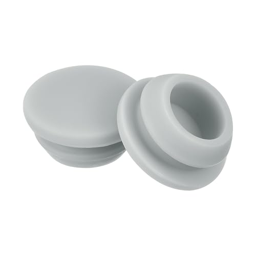 Image of MECCANIXITY 30pcs Silicone Snap in Locking Hole Plugs,11mm /0.4 Inch Mounting Diameter Narrow Groove Width 2mm Panel Seal Cover Round for Kitchen Bulkheads Waterproof Sealing Plugs Grey