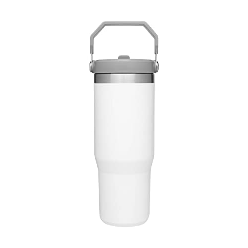 Image of Stanley IceFlow Flip Straw Tumbler with Handle 30 oz | Twist On Lid and Flip Up Straw | Leak Resistant Water Bottle | Insulated Stainless Steel |BPA-Free | Polar