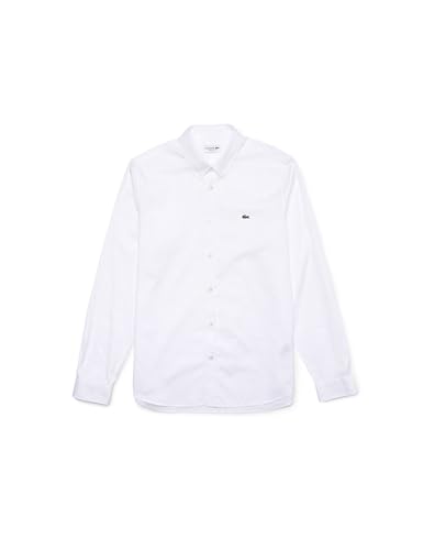 Lacoste Uomo CH2933 Camicia, Blanc, M/L