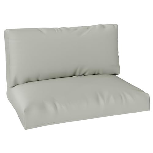 Outsunny 2 Seater Pallet Furniture Cushions Pallet Cushions UPF20+ 220gsm Fabric 20 cm Thick Outdoor Seat Pads Light Grey