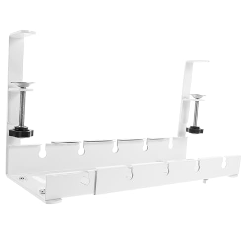 Tofficu デスク下ケーブルラック 伸縮式 配線整理トレー 耐久性抜群 大容量収納 取り付け簡単 ルーターや電源アダプター対応 オフィス用配