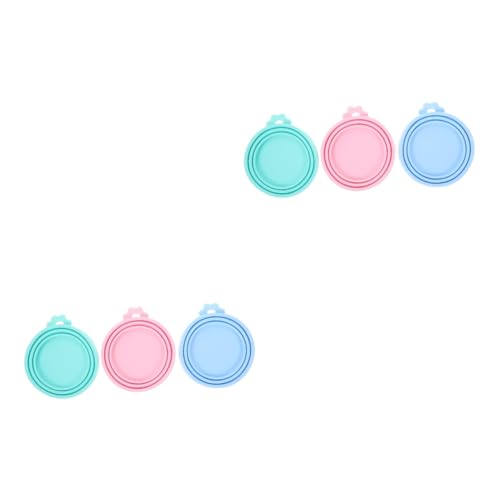DOITOOL Pet 6 pcs for Covers Leakproof Silicone Dog Reusable Flexible Practical Cat Universal Accessory Food