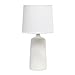 Simple Designs LT2085-OFF Textured Linear Pottery Ceramic Table Lamp, Off White