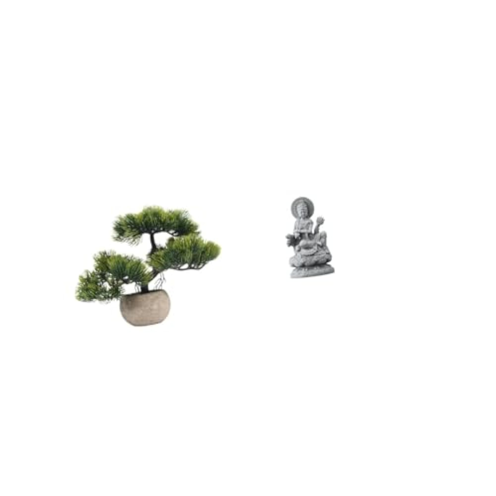Artificial Bonsai Tree with Guan Yin Statue for Home Decor