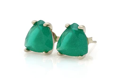 Boucles d'oreilles en onyx vert véritable de qualité joaillerie pour dames - 6