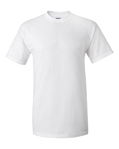 T-shirt ultra coton Gildan pour homme blanc taille L au style epure