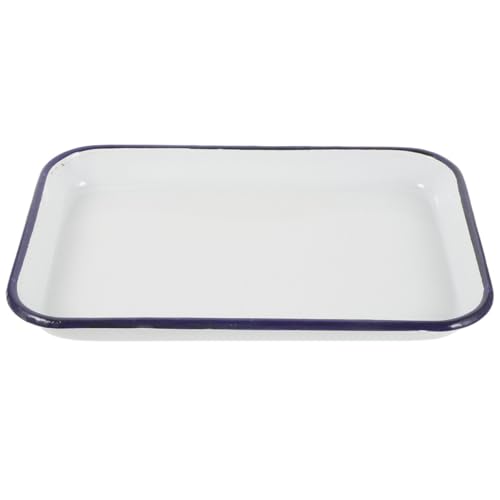 Plaque de cuisson rectangulaire émaillée blanche antiadhésive pour four