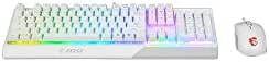MSI Vigor GK30 Combo White, 6-Zone RGB GK30 Gaming Keyboard & GM11 Gaming Mouse, Water Repellent & Splash-Proof, 5000 DPI
