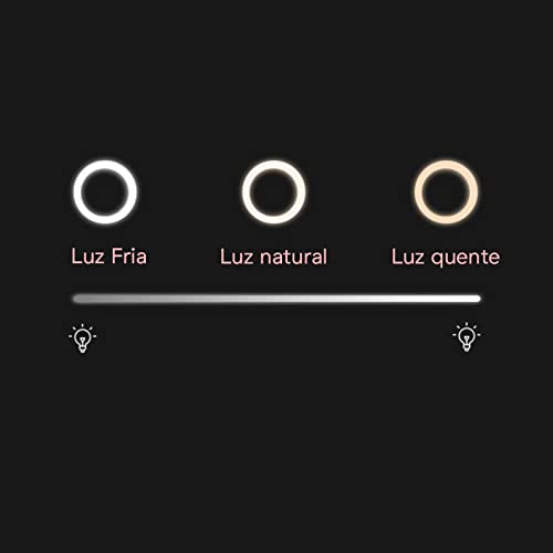 inia Espelho de maquiagem iluminado a led recarregável, Espelho de mesa com suporte de espelho de 3