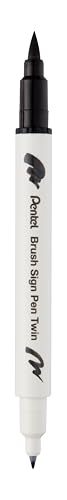 Pentel Brush Sign Pen Twin SESW30C Faserschreiber, 2...