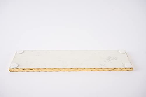 Mud Pie - 40700003 Mud Pie Marble and Gold Edge Hostess Set Serving Platter, One Size, white - Image 6