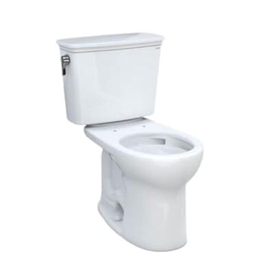 Toto CST785CEFG01 Drake Transitional Round 1.28 GPF Universal Height Tornado Flush Toilet with Cefiontect Cotton White 2 Piece