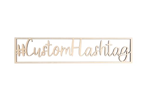 Wooden Wedding Hashtag Sign. Instagram Social Media Sign. 4 Inches