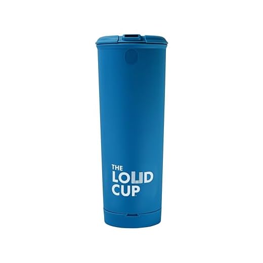 Loud Cup 20 oz Tumbler + Stadium Horn with Open-Sip Lid (Heron Navy) - Insulated Cup Reusable Water Bottle Coffee Travel Mug - Worlds Loudest Cup for Game Day