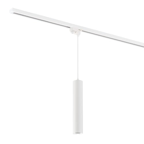 Qub Focus Tube Pendelleuchte 1-Phasen Schienensystem GU10 Fassung Deckenlampe Weiß LED-kompatibel Höhenverstellbar & Modernes Design