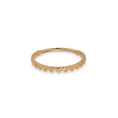 Bague avec cœurs 24Kae argent plaqué or : un bijou brillant qui ne noircit pas