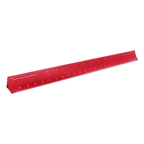 Image of Alumicolor 30-cm Aluminum Metric Mechanical Hollow Scale for School, Office, Art and Drafting, 30CM, Red