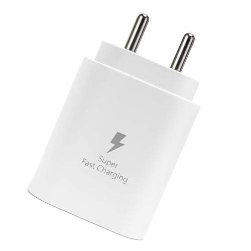 Image of Samsung Original 25W C-Type PD Super-Fast Charging Adapter for Samsung Galaxy A57|A55|A16|A36| A56|A06|M07|M17|M36|M35|M16|M06|M07|M17|M05|M56|F36|F06|F05|F56| 25watt USB C Fast Adaptor Charge, White