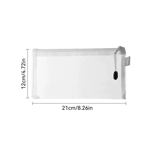 Image of 2 Stationary Transparent Folder, Mesh Zipper Folder, Student Pencil case, Document Holder, Pencil Pen Cases, Envelope Bag, Cosmetic Pouch with Zipper, Travel Organizer(Small)