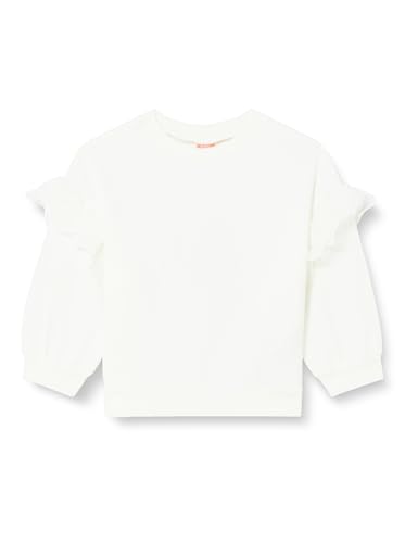 Maillot de survêtement écru pour petites filles avec détails volants en coton
