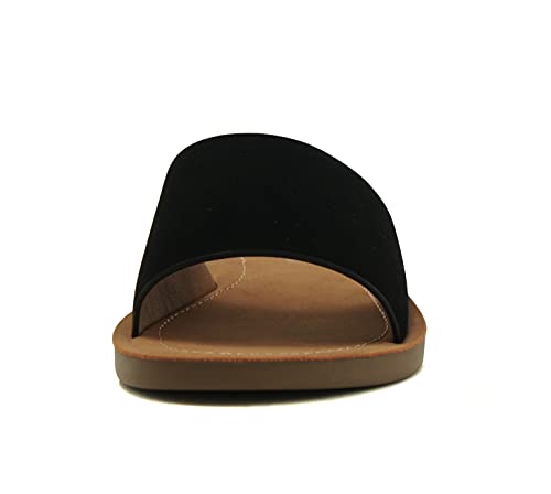 Image of Soda Shoes Efron-S Women Flip Flops Basic Plain Slippers Slip On Sandals Slides Casual Peep Toe Beach