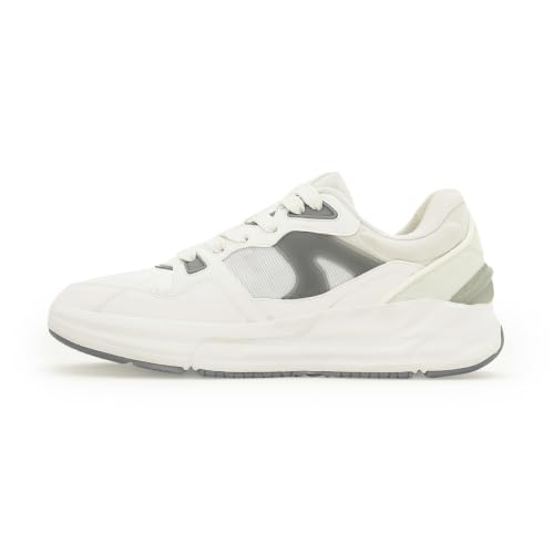 Image of Red Tape Men's Sneakers White Grey Pu Mesh Round Toe Lace-Up, 6 UK