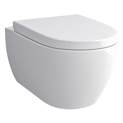 Alpenberger WC suspendu en céramique | Wc WC suspendu en cuvette et siège de toilette | WC mural avec abaissement automatique Softclose | Design moderne pour salle de bain & WC | Fabriqué en Europe