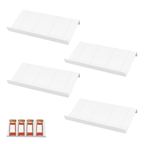 Especiero Cajon,Organizador Especias Cajon,Especias Organizador en Gradas,Spice Rack Organizer para Cocina, Mostrador, Cajón,Especiarias Organizador 6 Piezas,Organizador Especias Cocina Blanco