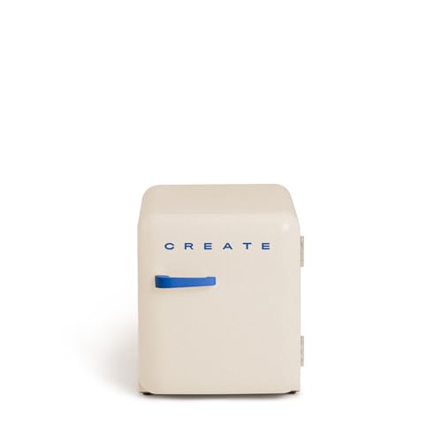 CREATE / RETRO FRIDGE 50 COBALTO/Frigorífico blanco roto maneta azul cobalto / 85W, minibar, un estante, diseño retro, 50 cm, dos repisas, capacidad de 48L, bajo consumo, 50x44x49,8 cm