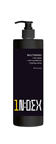 Index Type:1 Multiwash Hair Wash, Co-Wash, Conditioner, Masque, Leave-In, Styling Creme | Preserves Color | Great for Waves, Curls & Frizz Prone Cuticles | Liter 32 fl oz -