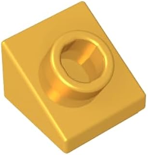 Gobricks GDS-90254 / 1x1x2/3 Sloped Brick With Stud, Metallic Gold, 50 pcs