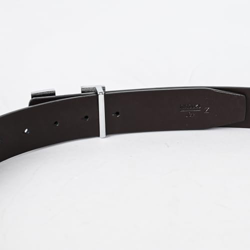 Image of Aurolran Men&Womens Leather Dress Belt Business Automatic Buckle Belt Color-Black Silver Gold