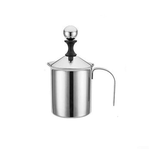 Trurovem Espumador de leche de acero inoxidable con doble malla para café, té y bebidas cremosas, máquina de espuma eléctrica de mano y batidor de huevos, herramienta de cocina limpia para el hogar y