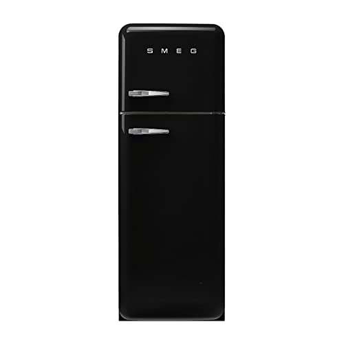 Image of Smeg Fifties Style Right Hand Hinge Top Mount Fridge Freezer - Black