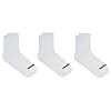 MASH Kit 3 Pares Meia Cano Médio Curto Esportiva Academia Respirável, 3 Brancos, 38-41