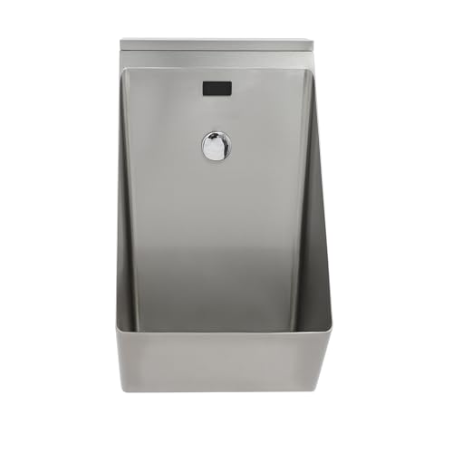 Urinal masculino automático con sensor para montaje en pared, de acero inoxidable 304, para hombres, con descarga inteligente, para garajes, KTV, dormitorios, bares, hoteles, tiendas (plateado) miniatura 2