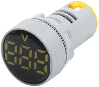 22mm AC20-500V LED Mini Round Voltmeter Voltage Meter Indicator Pilot Light Red Yellow Green Blue White Digital - (Color: Yellow)