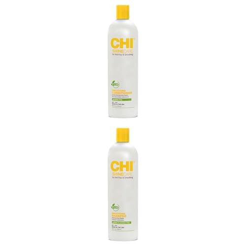 CHI ShineCare Smoothing Conditioner & Shampoo Bundle, 25 Oz Each, Natural, Unisex, All Hair Types