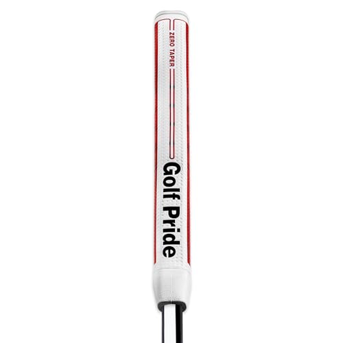 Golf Pride Zero Taper Putter Grip - Parallel Style Design for Consistent Hand Feel - Flat Paddle Horseshoe Shape - Dimpled Surface Texture - Medium 58 R Core - Red - For Men & Women