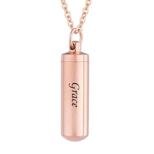 Colliers d'urne funéraire pendentif cylindre de souvenir pour cendres commémoratives - 7