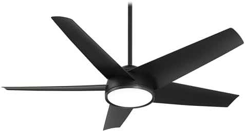 Minka-Aire F781L-CL Chubby 58 Inch Outdoor Smart Ceiling Fan with LED Light and DC Motor in Coal Finish Compatible with Alexa, Nest, Ecobee, Google Home and iOS/Android App