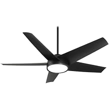 Minka-Aire F781L-CL Chubby 58 Inch Outdoor Smart Ceiling Fan with LED Light and DC Motor in Coal Finish Compatible with Alexa, Nest, Ecobee, Google Home and iOS/Android App