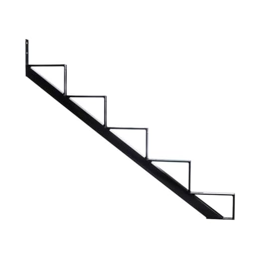 Pylex 13905 5 Steps Steel Stair Stringers, Black