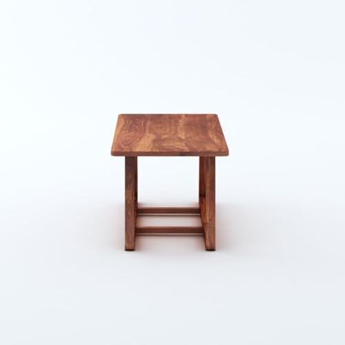 Image of MAMTA DECORATION Solid Sheesham Wood Coffee Table for Living Room | Wooden Center Table for Home, Office & Lounge | Modern Tea Table with Cross Base Design | Rectangular Coffee Table | Honey Finish