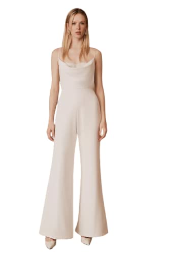 Tomber Amoureux Off-White Solid Jumpsuit for Women | One Piece Outfits for Women Jumpsuit | Jumpsuit for girls stylish western party wear