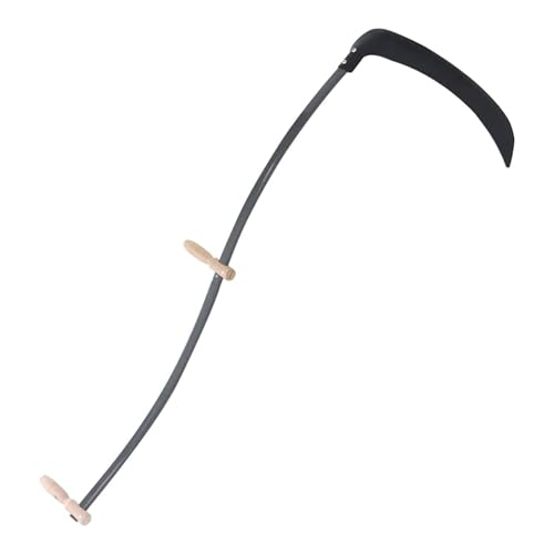 Oakestry Scythe with Grinding Stone Steel Blade and Wooden Handle Efficient Grass Weed Cutting Landscaping Clearing Tool Serrated Edge Hand Tool Long Reach Sharpener Wheel Gardening Equipment