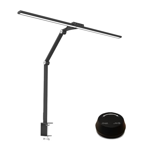 CRLIVOING DS521SA Full Spectrum Desk Lamp – Sun Lamp 18W Eye-Care Table Light, CRI>95, 4000K Color Temp, Stepless Dimming, Flicker-Free, Low Blue Light, Touch & Remote Control, for Study & Office