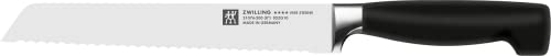 ZWILLING Vier Sterne Brotmesser mit Wellenschliff 20 cm Rostfreier Spezialstahl Made in Germany Schwarz