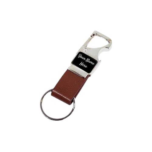 Image of Personalized Keychain with Name Engraved I Metal Key Ring I Trendy Stylish Customized Keychains for Men, Husband, Boyfriends, Brother, Dad, Home, Office, Car & Bike